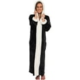 thumbnail image 1 of Silver Lilly Womens Zippered Sherpa Trim Fleece Robe with Hood - Warm Plush Luxury Bathrobe (Black, XX-Large), 1 of 6