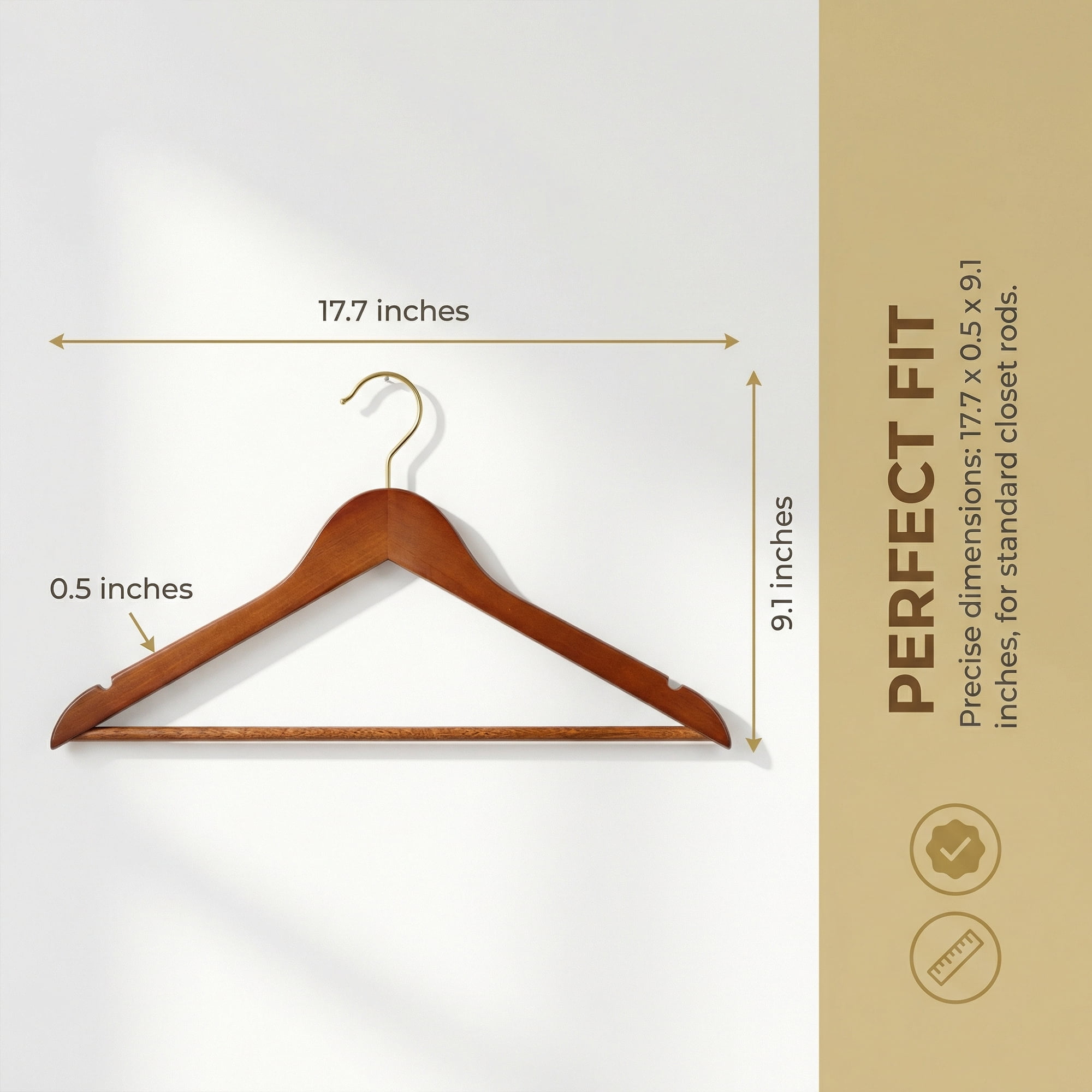 Unique Bargains 2Pcs Wood Durable Space Saving Home Clothes Hangers Retro