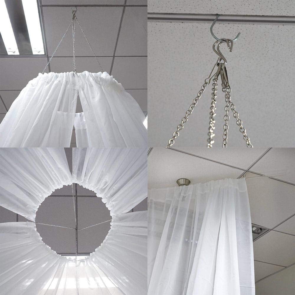 AK TRADING CO. 120" Wide (10Ft Wide) Voile Ceiling Drapes Sheer Curtain Panels with 4" Pocket for Wedding Venues, Banquet Halls, Corporate Events & Photobooth - White, 10 ft x 40 ft