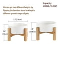 thumbnail image 4 of Lionwei Elevated Ceramic Cat & Dog Bowl with Non-Slip Wooden Stand for Pets, Solid, 4 of 7