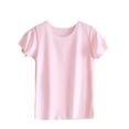 thumbnail image 4 of WhouRiu Girls Solid Color Basic Tees Kids Short Sleeve Crew Neck Tshirt Comfortable Cute Casual Summer T Shirts,5-6 Years, 4 of 5