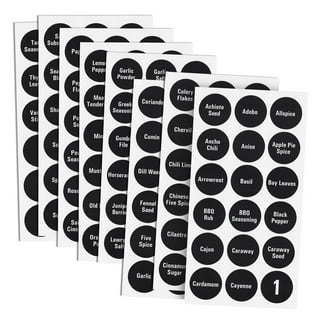 160 Minimalist Black Spice Labels. Preprinted Modern Farmhouse