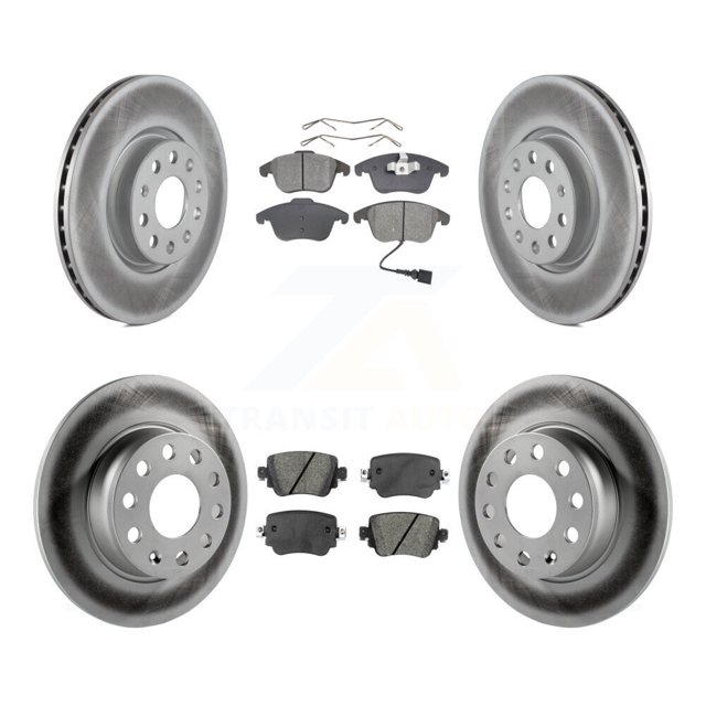 Transit Auto Front Rear Coated Disc Brake Rotors and Semi-Metallic Pads Kit for Car Volkswagen Passat KGS-101714