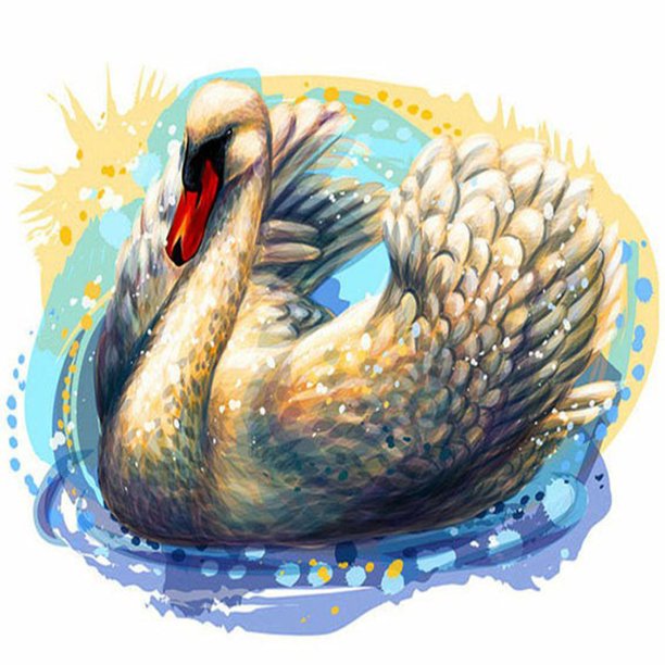 Kits de pintura de diamante DIY serie Animal cisne taladro redondo completo 30x30cm (A2280) Sywqhk Decoración hogareña