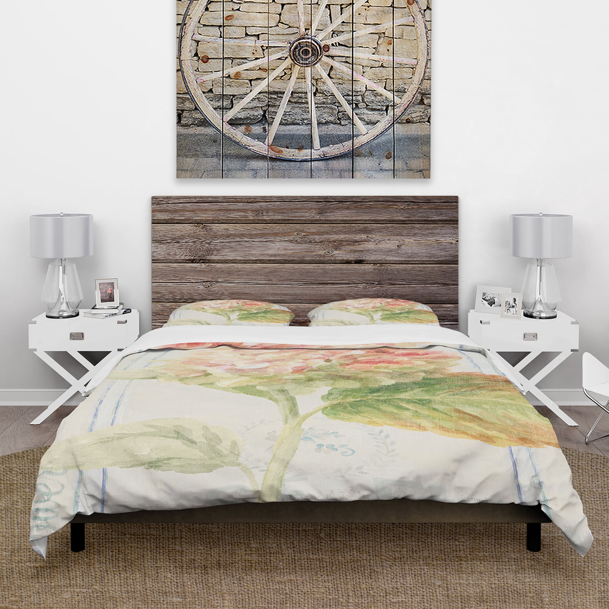 Designart 'Floursack Florals VIII' Cottage Duvet Cover Set