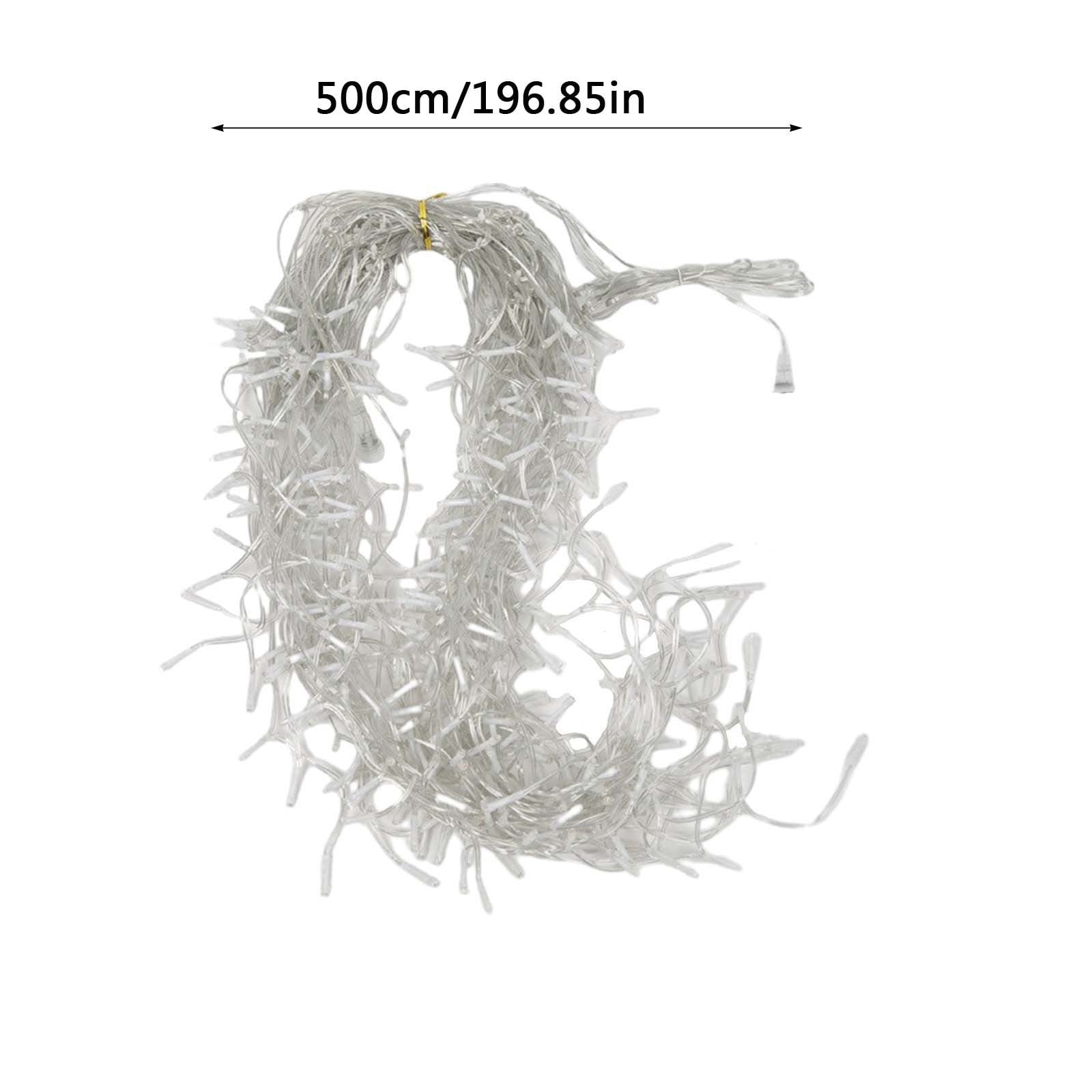 Christmas Icicle String Lights 16.4Ft 216 LED Curtain Lights Cool White Waterproof Hanging Fairy Lights for Roof Patio Balcony Tree Window Indoor Outdoor Holiday Decorations