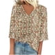 thumbnail image 1 of Blusa de Manga Corta Mujeres Cuello en V de Verano Impreso, Top Regular Casual Sexy para el Hogar Y el Uso Diario, 1 of 3