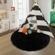 thumbnail image 5 of Alfombra redonda PAGISOFE negra para dormitorio, 150 x 150 cm, 5 of 7