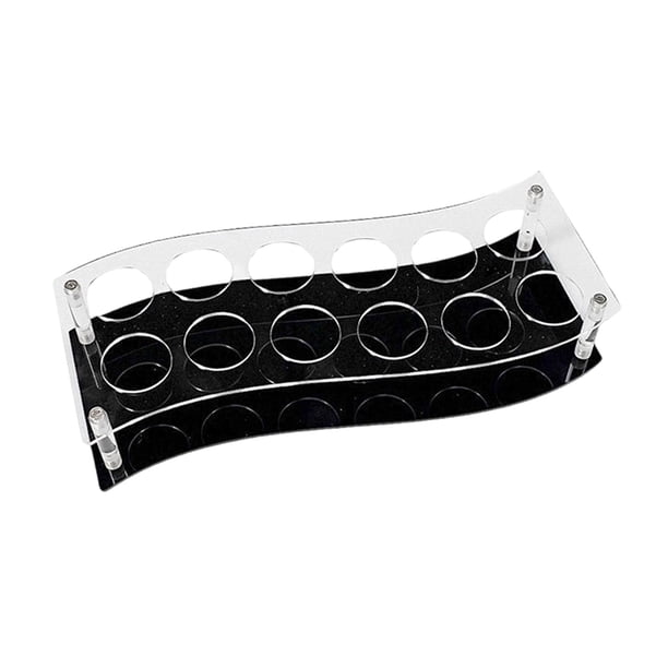Soporte acrílico para copas de vino, estante para vasos, bandeja de degustación y servicio para eventos y el hogar. Ondulado