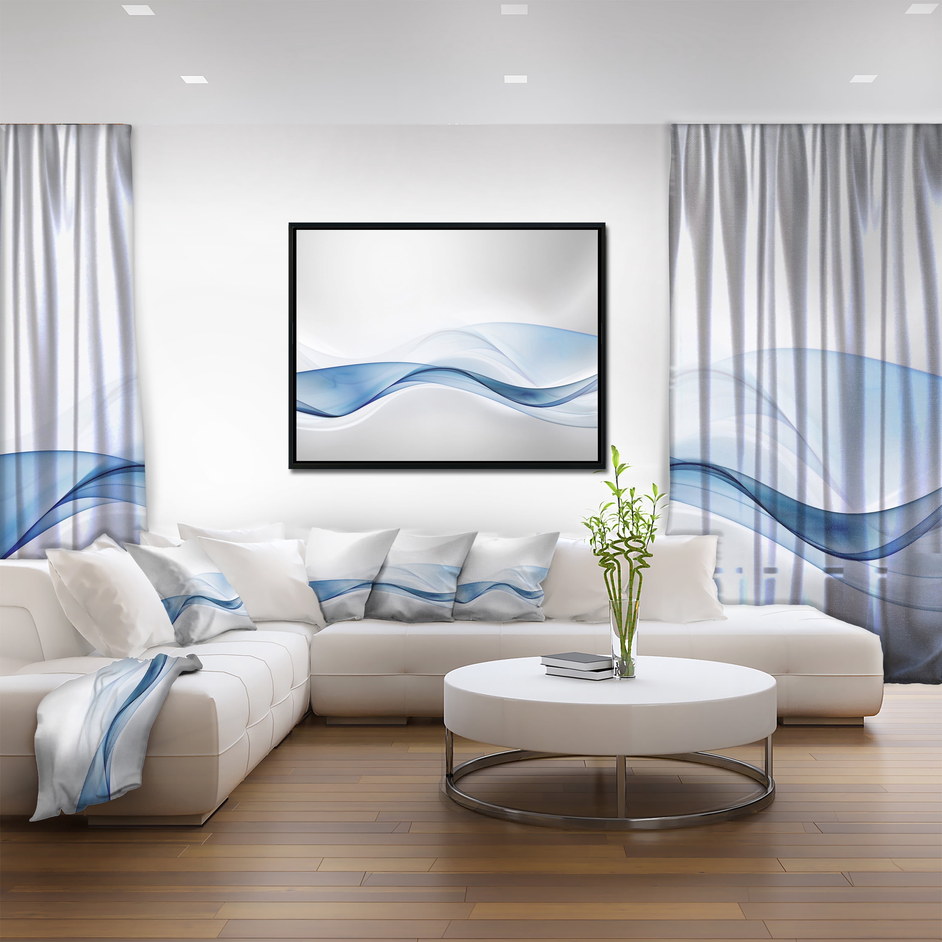 Designart ' 3D Wave of Water Splash ' Abstract Framed Canvas art print