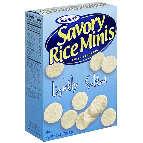 Sesmark Mini Lightly Salted Rice Crackers, 5.25 oz (Pack of 6
