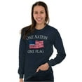 thumbnail image 3 of One Nation Distressed Flag USA Pride Unisex Plus Size Long Sleeve Shirt Brisco Brands 3X, 3 of 6