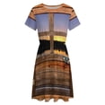 thumbnail image 4 of Timber Door with Window To Sunset And River Stock Dress Summer Street Style Dresses Female Short Sleeve Printed Sundress, 4 of 7