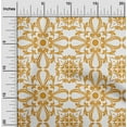 thumbnail image 2 of oneOone Cotton Flex Mustard Yellow Fabric Asian Block Floral Diy Clothing Quilting Fabric Print Fabric By Yard 40 Inch Wide, 2 of 4