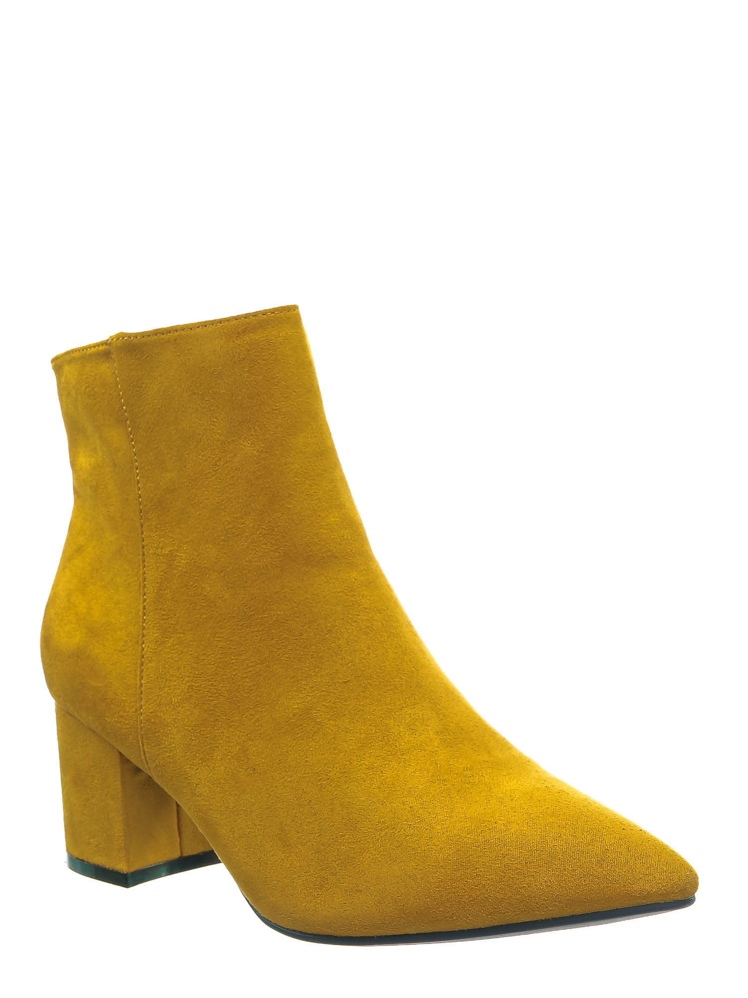 yellow booties women