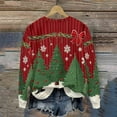 thumbnail image 5 of UPPADA Women Christmas Fleece Sweaters Long Sleeve Fuzzy Sweatshirts Crewneck Funny Tops Holiday Graphic Shirts for Ladies Winter Clothes camisetas de navidad para familia Red,XL, 5 of 7