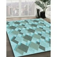 thumbnail image 3 of Ahgly Company Tapis Rectangulaire Lavable en Machine Intérieur Transitionnel Bleu, 2 Pieds x 3 Pieds, 3 of 7
