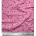 thumbnail image 1 of Soimoi Pink Modal Satin Fabric Crossbone & Skull Halloween Print Fabric by Yard 42 Inch Wide, 1 of 1