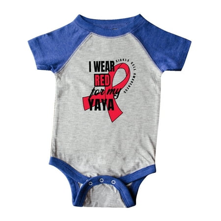 

Inktastic Sickle Cell Awareness I Wear Red For My Yaya Gift Baby Boy or Baby Girl Bodysuit