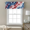 thumbnail image 3 of Abstract Gradient Valance Curtain Red Blue Tie-dye Stars U.S. Flag Window Valances Rod Pocket Short Curtains Window Treatments for Kitchen Bedroom Bathroom Laundry 56" x 16", 3 of 9