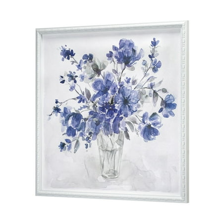 Crystal Art Gallery Blue Flower Vase Framed Wall Ar Décor 20" x 20"