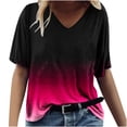 thumbnail image 2 of zanvin Haut pour Femmes, T-shirt Décontracté à Manches Courtes et Col en V Imprimé Mode pour Femmes, 2 of 4
