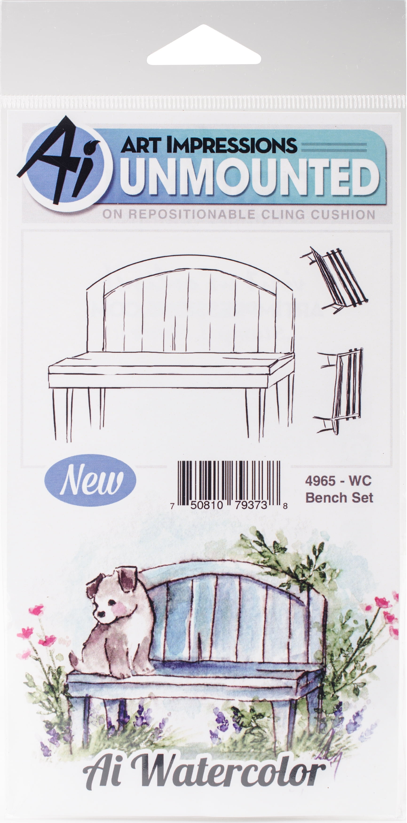 Art Impressions Watercolor Cling Rubber Stamps -Bench - Walmart.com