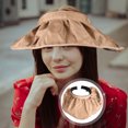 thumbnail image 2 of Women Sun Hat Wide Brim Beach Hat Foldable Shell Shape Sun Protection Cap, 2 of 8