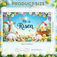 thumbnail image 2 of Religious Theme He is Risen Banner Easter Resurrection Display Colorful Flowers Butterfly Decor Easter Backdrop for Easter Celebration Resurrection Sunday Church Event, 2 of 9