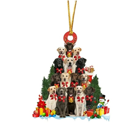 

ELENXS Christmas Tree Hanging Ornament Christmas Dog Wooden Hang Pendant Xmas Decoration Gift for Friends and Family