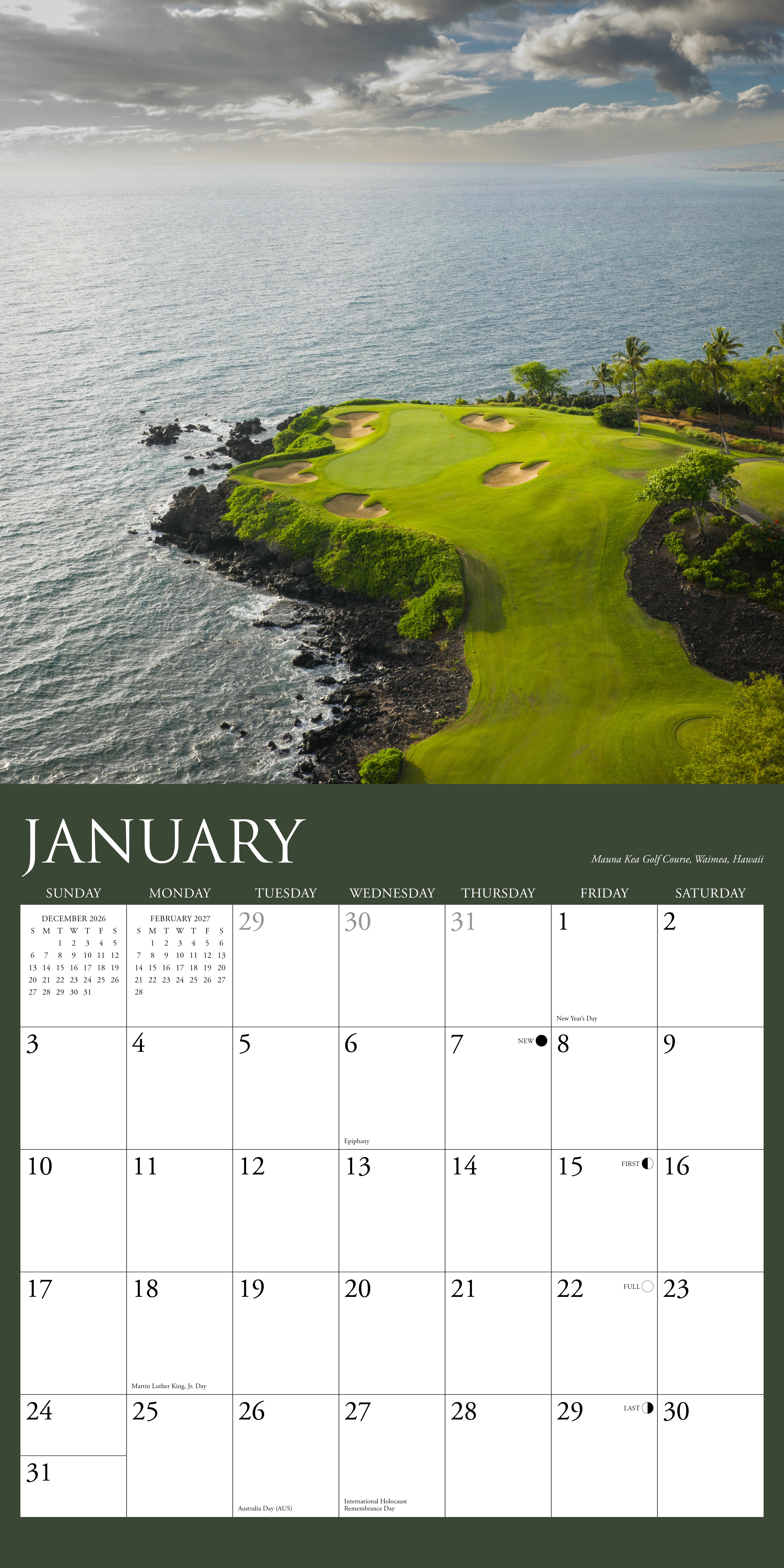 Willow Creek Press, Golf (w/foil) 2027 Wall Calendar