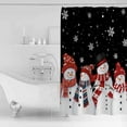 thumbnail image 4 of Black Christmas Snowman Shower Curtains for Bathroom Waterproof Fabric Bath Curtains Decor Bath Tub Curtain Snowflake Winter Decorative Shower Curtain Sets with 12 Hooks, 72x72 Inch, 4 of 6