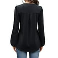 thumbnail image 3 of Weardear Women's Puff Long Sleeve Tops Pleated V Neck Fall Tunic Shirts Casual Loose Blouse, 3 of 8