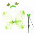 thumbnail image 1 of Conjunto de disfraces Yuarrent 3 unids/set mujer niña insecto ala moda diadema varita juego de rol Halloween verde, 1 of 6