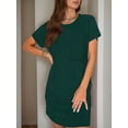 thumbnail image 4 of Weardear Womens Casual Summer Crewneck Short Sleeve Ribbed Mini Tshirt Dress, 4 of 4