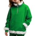 thumbnail image 3 of KAUOD Boys Girls Christmas Fleece Jackets Half Zipper Cute Fuzzy-Lined Hooded Coats Kids Winter Pullover Sweatshirts Clothes, 3 of 8