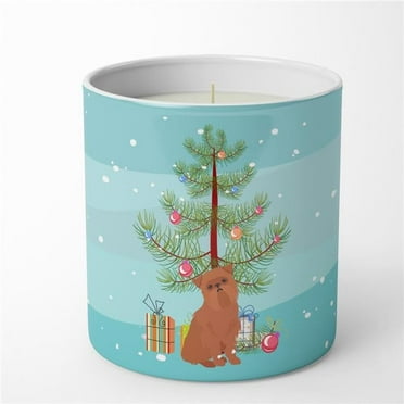 Carolines Treasures CK3494CDL 3.75 x 3.25 in. Unisex Brussels Griffon Christmas Tree 10 oz Decorative Soy Candle