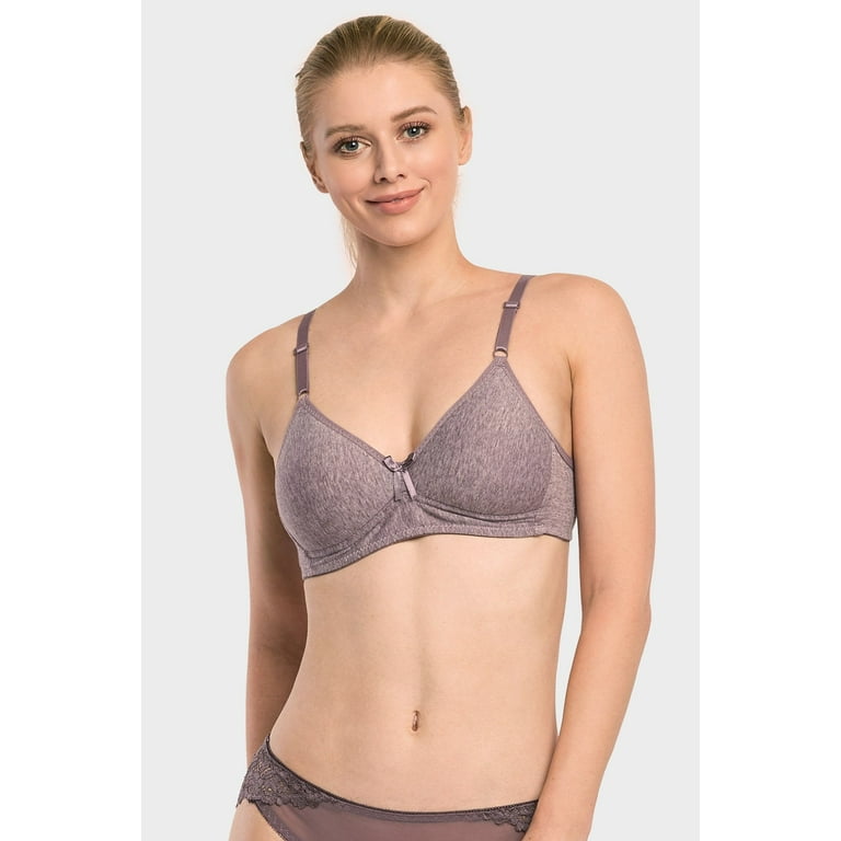 PACK OF 6 Women's Essentials Sofra Full Cup Wire Free Solid Bras by 247  Frenzy