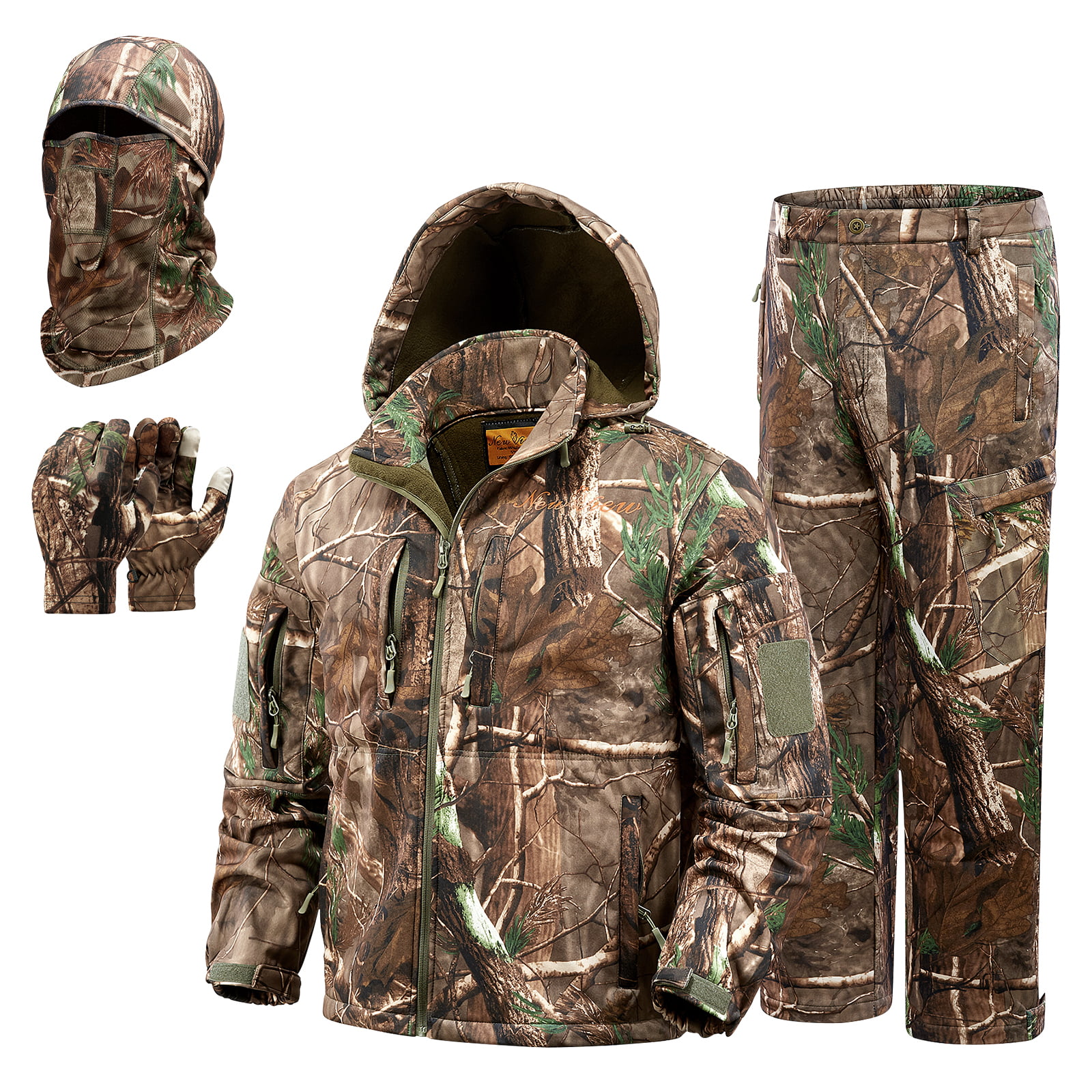 Men's Winter Hooded Hunting Coat Thicken Bionic Camouflage Warming Jacket