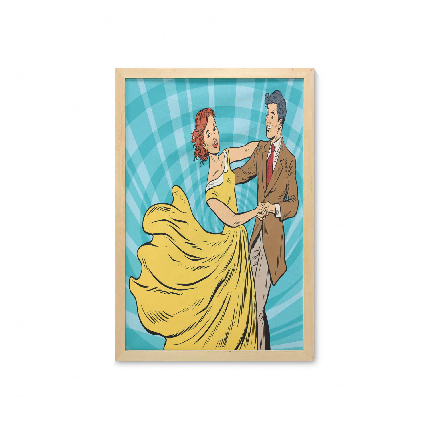 Yellow Color Dancing Couple Beautiful Design Handmade 100%Cotton Tapestry Poster 