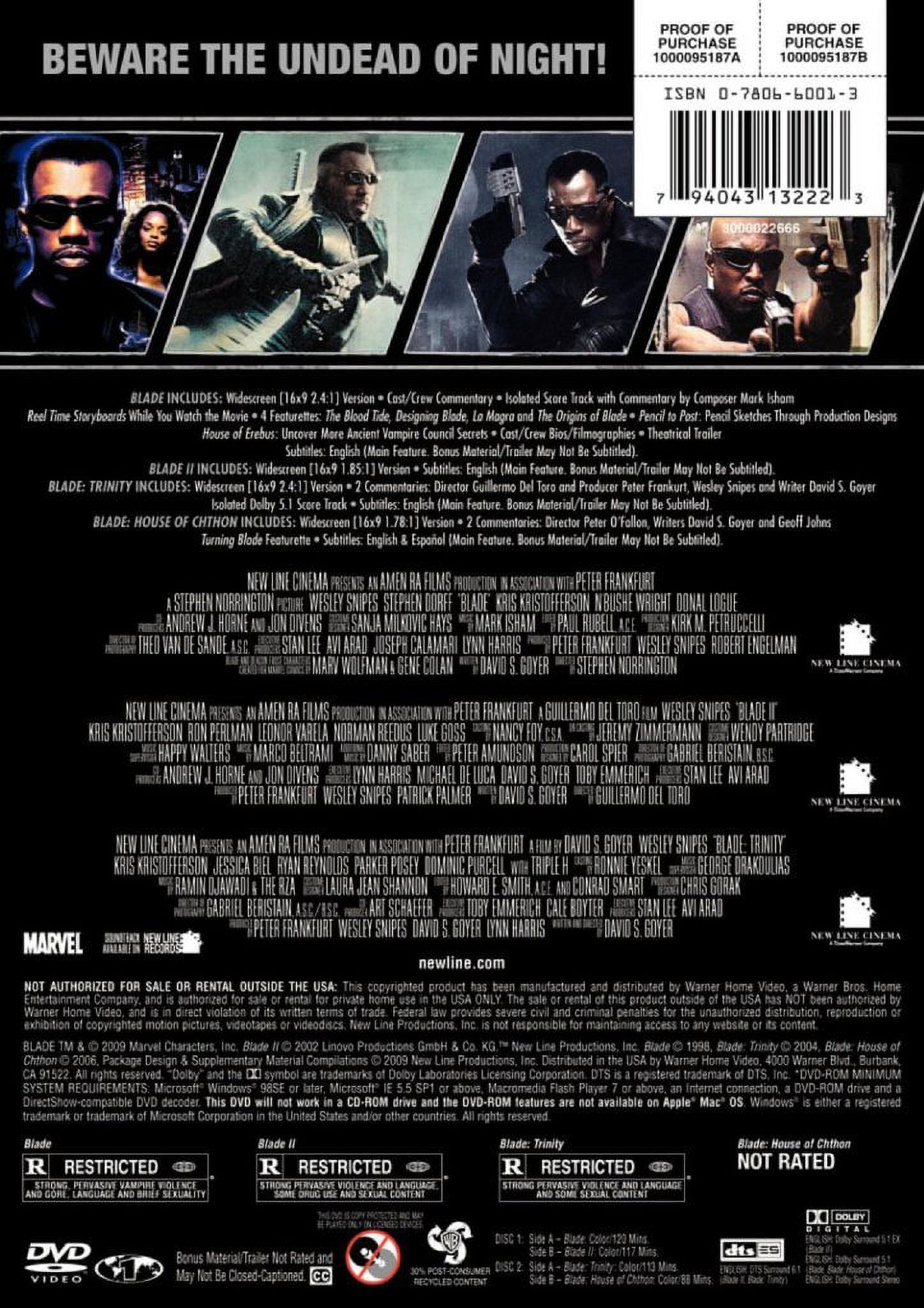 4 Film Favorites: Blade Collection (DVD), New Line Home Video, Horror - image 5 of 5