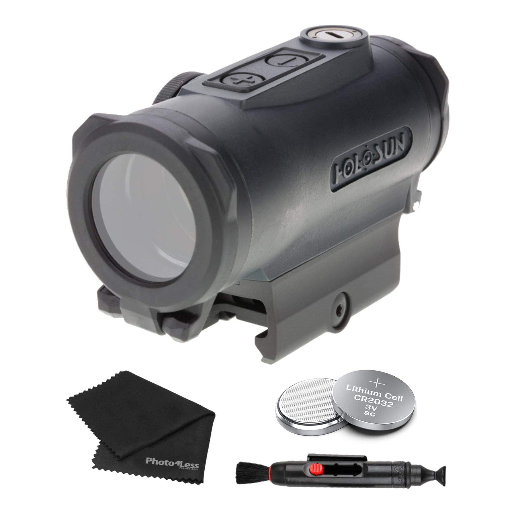 Holosun HE530G-RD Multi Reticle Elite Red Dot Sight + 2 additional CR2032 Batteries and Lens Cleaning Cloth