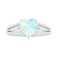 thumbnail image 5 of Rosec Jewels Ethiopian Opal Heart Engagement Ring with Diamond - 8 mm - Split Shank Ring - AAA Quality - With Jewelry Box, 10K White Gold, US 5.50, 5 of 10