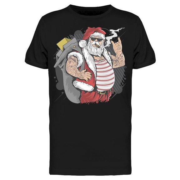 Santa Claus Tattoo Cigarette Tee Men's -Image by Shutterstock