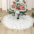 thumbnail image 3 of Christmas Tree Skirt White Tulle Color Ball Elegant Soft  Scene Layout Reusable Party Decoration  Tree Floor Mat Party Supplies, 3 of 10