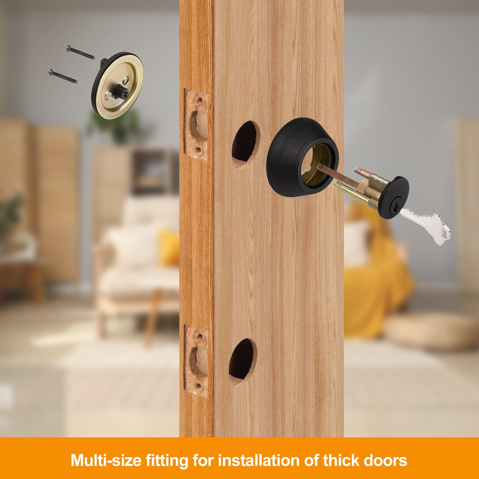 20-Piece Reney Kit Thick Door Extension Kit 1.0–3.15 in  Adjustable Deadbolt Tailpiece & Lock Extension Hardware