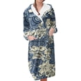 thumbnail image 1 of Women's Fleece Plush Robe Long Warm Plush Bathrobe Loungewear Jacket Printed Comfort Robe, 1 of 5