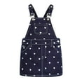 thumbnail image 1 of KIDSCOOL SPACE Baby Little Girls Flowers Embroidered Lace Denim Overall Dress,Blue,4-5 Years, 1 of 7