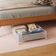 thumbnail image 1 of 2 Pcs Under Bed Storage with Wheels, Foldable Underbed Storage, Organizer, Living Room Bedroom Under Sofa Storage Container, Underbed Storage for Clothes Shoes Blankets, White, S, 1 of 5