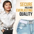 thumbnail image 4 of Hold'em Elastic Belt for Toddler Unisex Kids with Silver Square Buckle - White, 4 of 6